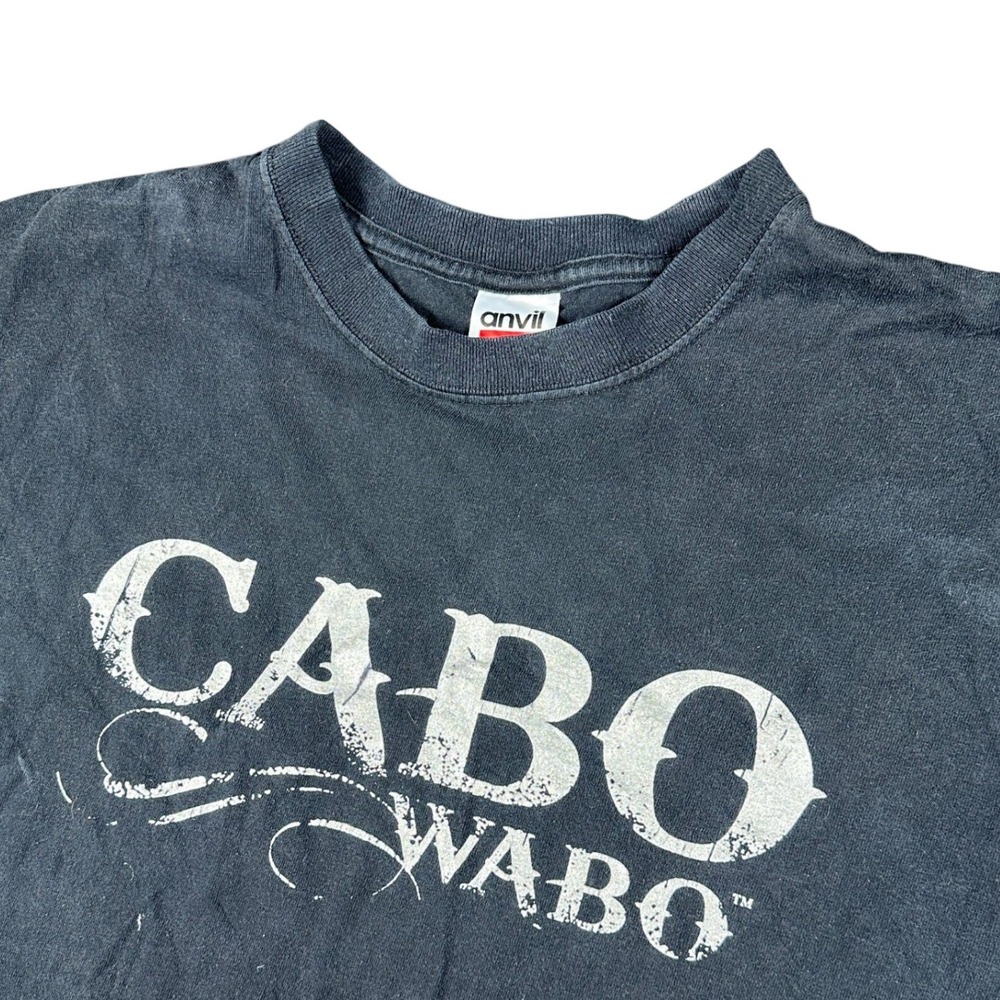 Vintage Cabo Wabo Sammy Hagar T-Shirt Anvil Graphic Tee Black Large Cabo Cantina